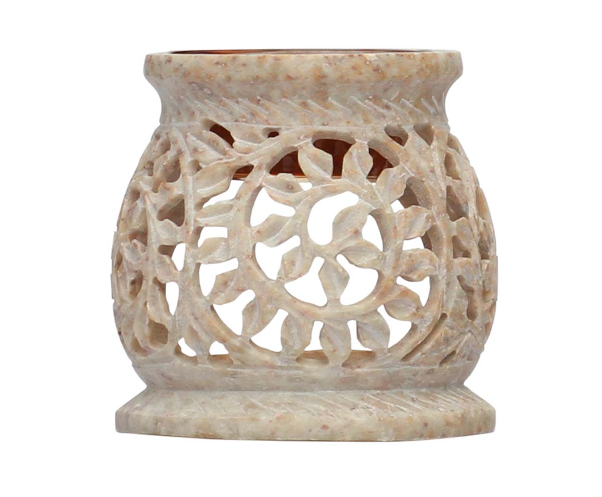 Wholesale Soapstone 3 Inches Essential Tealight Oil Diffuser - Bulk Buy White Soapstone Aromatherapy Fragrance Vaporizer/ Wax Melt/Tart Warmer - Fragrance & Home Decor Accessories