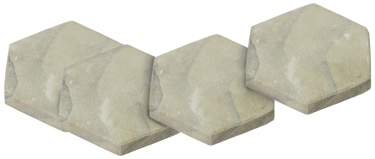Buy in Bulk Wholesale Soapstone Coasters - Set of 4 - Textured Soapstone in Hexagonal Shape - Unique-Look Dining/Kitchen Accessories - Home Decor