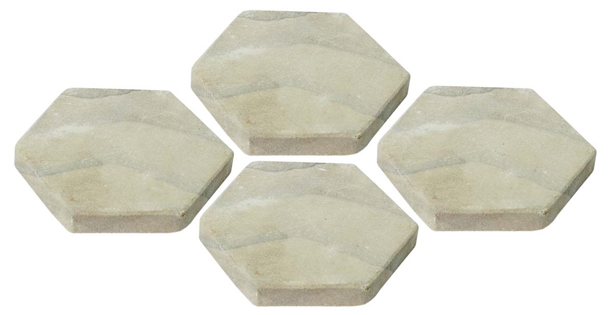 Buy in Bulk Wholesale Soapstone Coasters - Set of 4 - Textured Soapstone in Hexagonal Shape - Unique-Look Dining/Kitchen Accessories - Home Decor