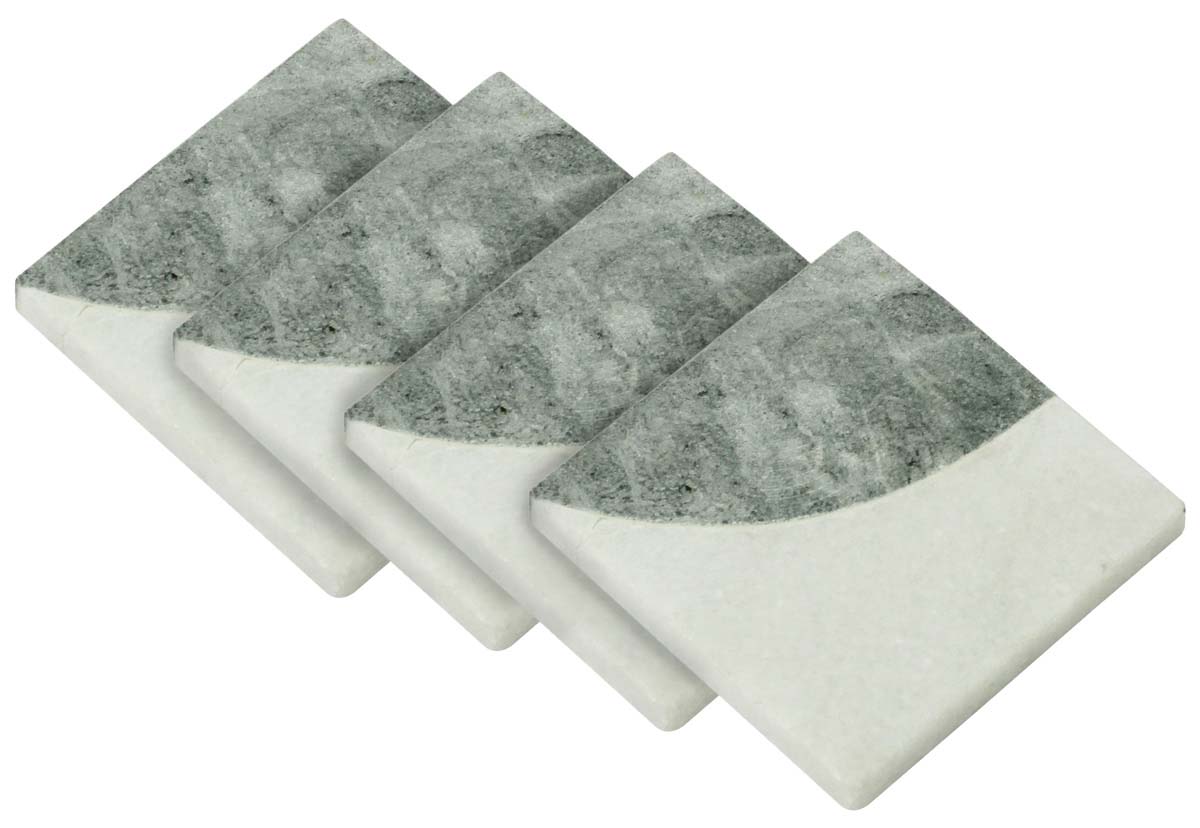 Buy in Bulk Wholesale Marble Coasters - Set of 4 - Plain & Textured Fused Marble Gradients - Unique-Look Dining/Kitchen Accessories - Home Decor
