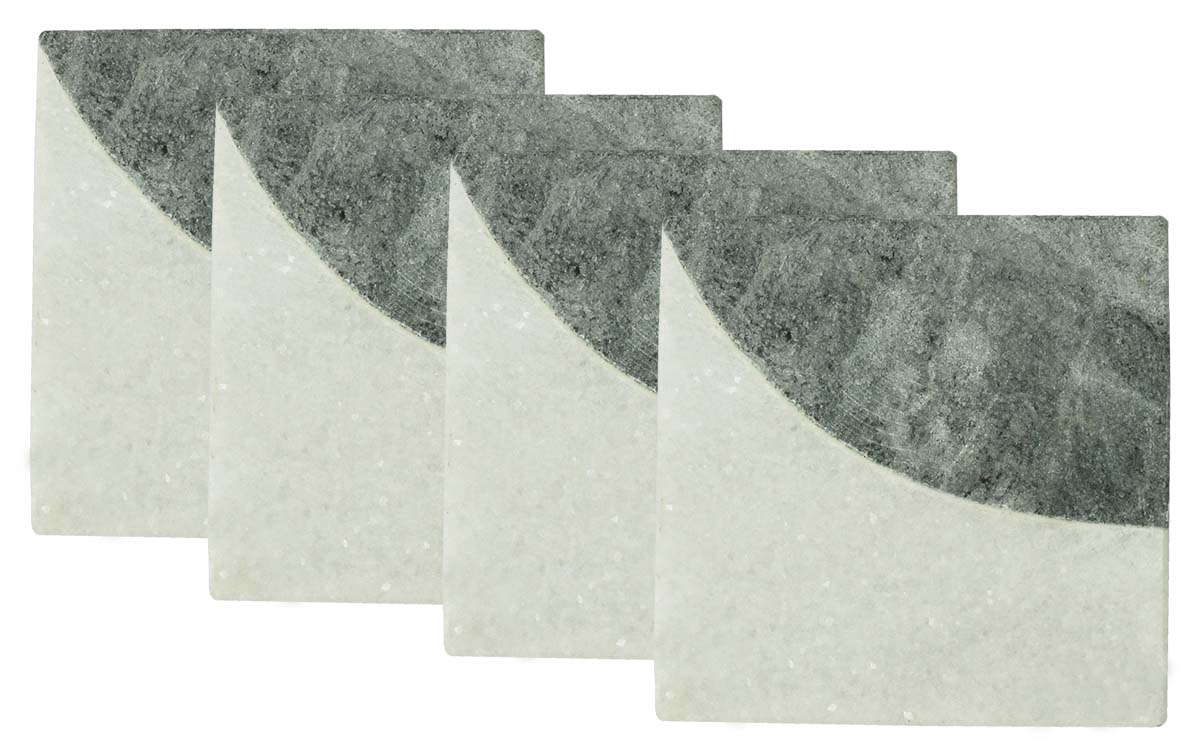Buy in Bulk Wholesale Marble Coasters - Set of 4 - Plain & Textured Fused Marble Gradients - Unique-Look Dining/Kitchen Accessories - Home Decor