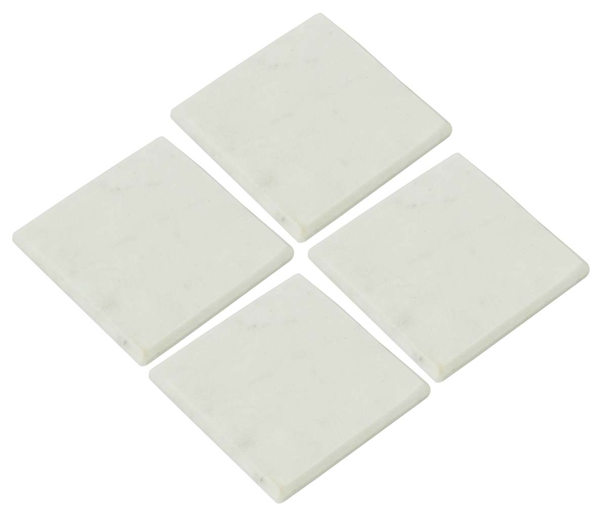 Buy in Bulk Wholesale White Marble Coasters - Set of 4 in Square Shape - Stylish Dining/Kitchen Accessories - Home Decor
