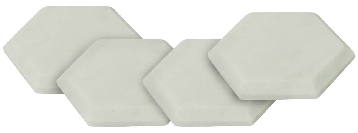 Buy in Bulk Wholesale White Marble Coasters - Set of 4 in Hexagonal Shape - Stylish Dining/Kitchen Accessories - Home Decor