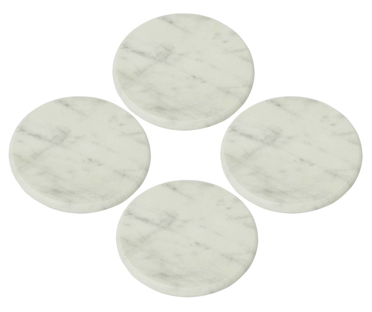 Buy in Bulk Wholesale Textured Marble Coasters - Set of 4 in Round Shape - Stylish Dining/Kitchen Accessories - Home Decor