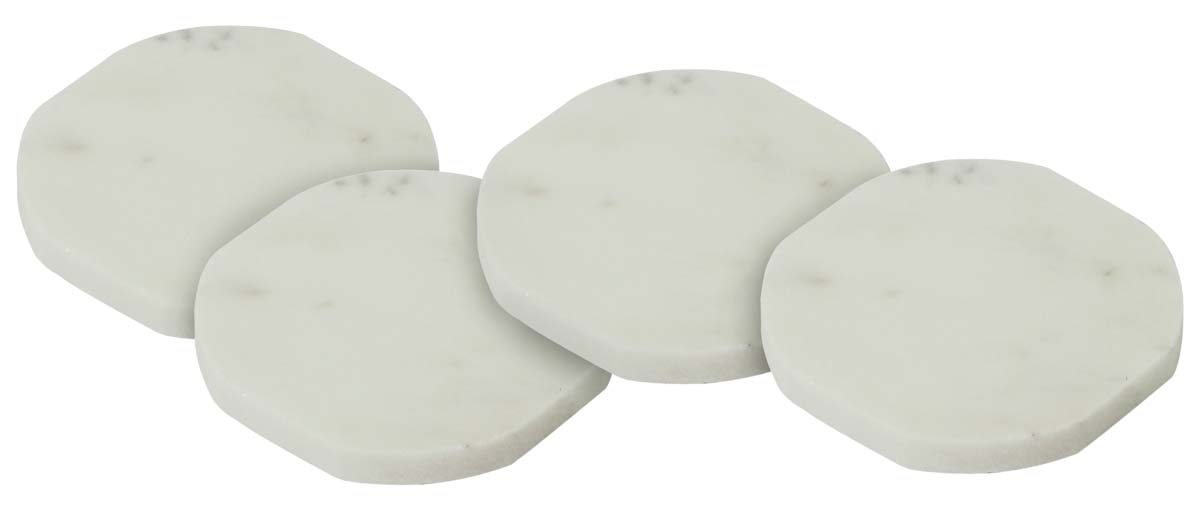Buy in Bulk Wholesale Textured Marble Coasters - Set of 4 with Round Edges - Stylish Dining/Kitchen Accessories - Home Decor