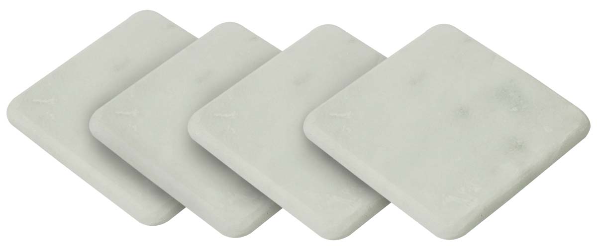 Buy in Bulk Wholesale Textured Marble Coasters - Set of 4 in Square Shape - Stylish Dining/Kitchen Accessories - Home Decor