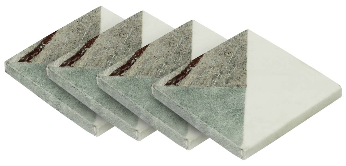 Buy in Bulk Wholesale Marble Coasters - Set of 4 - Plain & Textured Fused Marble Gradients - Unique-Look Dining/Kitchen Accessories - Home Decor