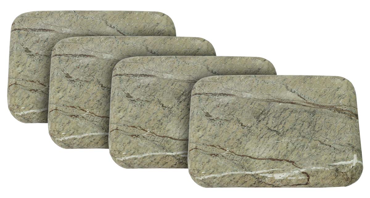 Buy in Bulk Wholesale Textured Marble Coasters - Set of 4 in Black & Mustard - Stylish Dining/Kitchen Accessories - Home Decor
