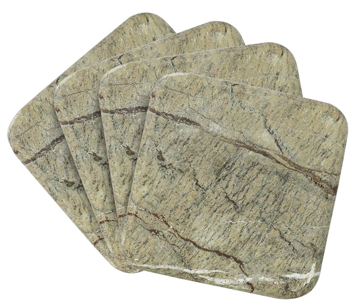 Buy in Bulk Wholesale Textured Marble Coasters - Set of 4 in Black & Mustard - Stylish Dining/Kitchen Accessories - Home Decor
