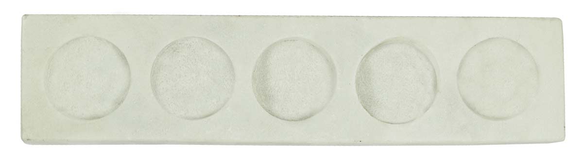 Marble Tea-Light Stand with 5 Slots - 10” Rectangular White Candle / Votive Holder - Classic-Look Home / Christmas Decor from India - Buy in Bulk Wholesale