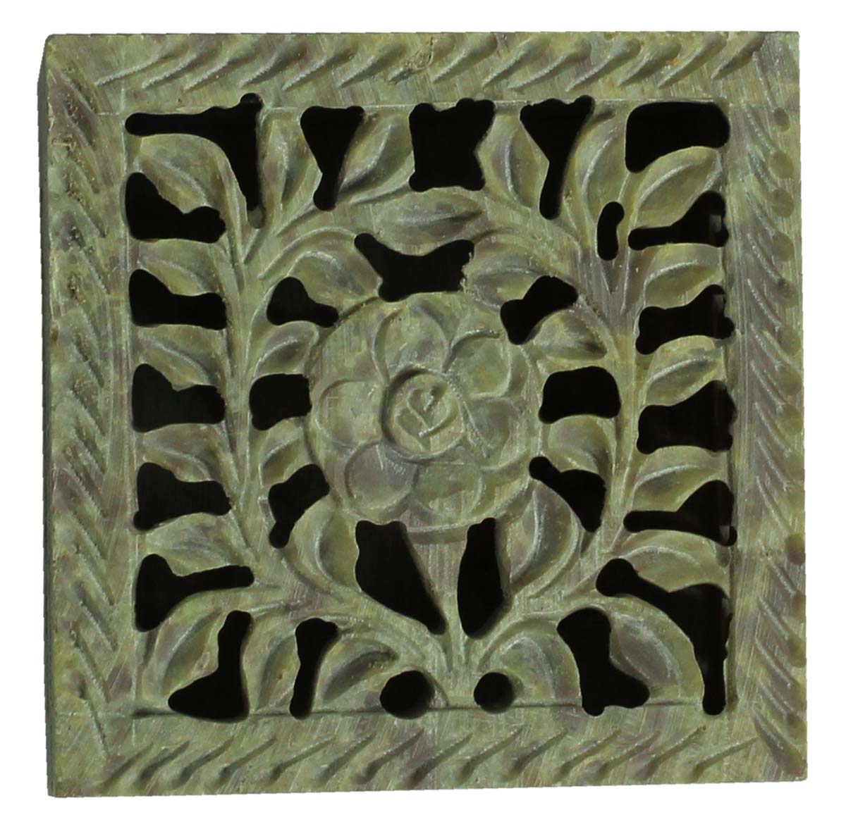 Bulk Buy Square 3x3” Jewelry Box - Wholesale White Jewelry Box/Trinket Box with Lattice Carving in Gorara Stone from India