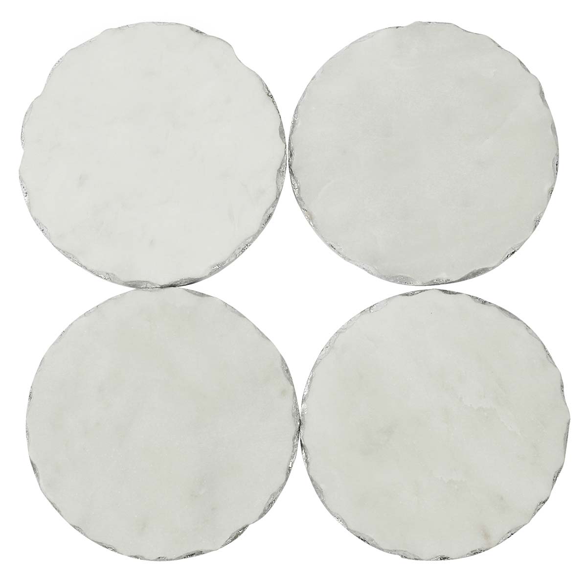 Buy in Bulk Wholesale Marble Coasters with Scalloped Edges - Set of 4 - Stylish Dining/Kitchen Accessories - Home Decor