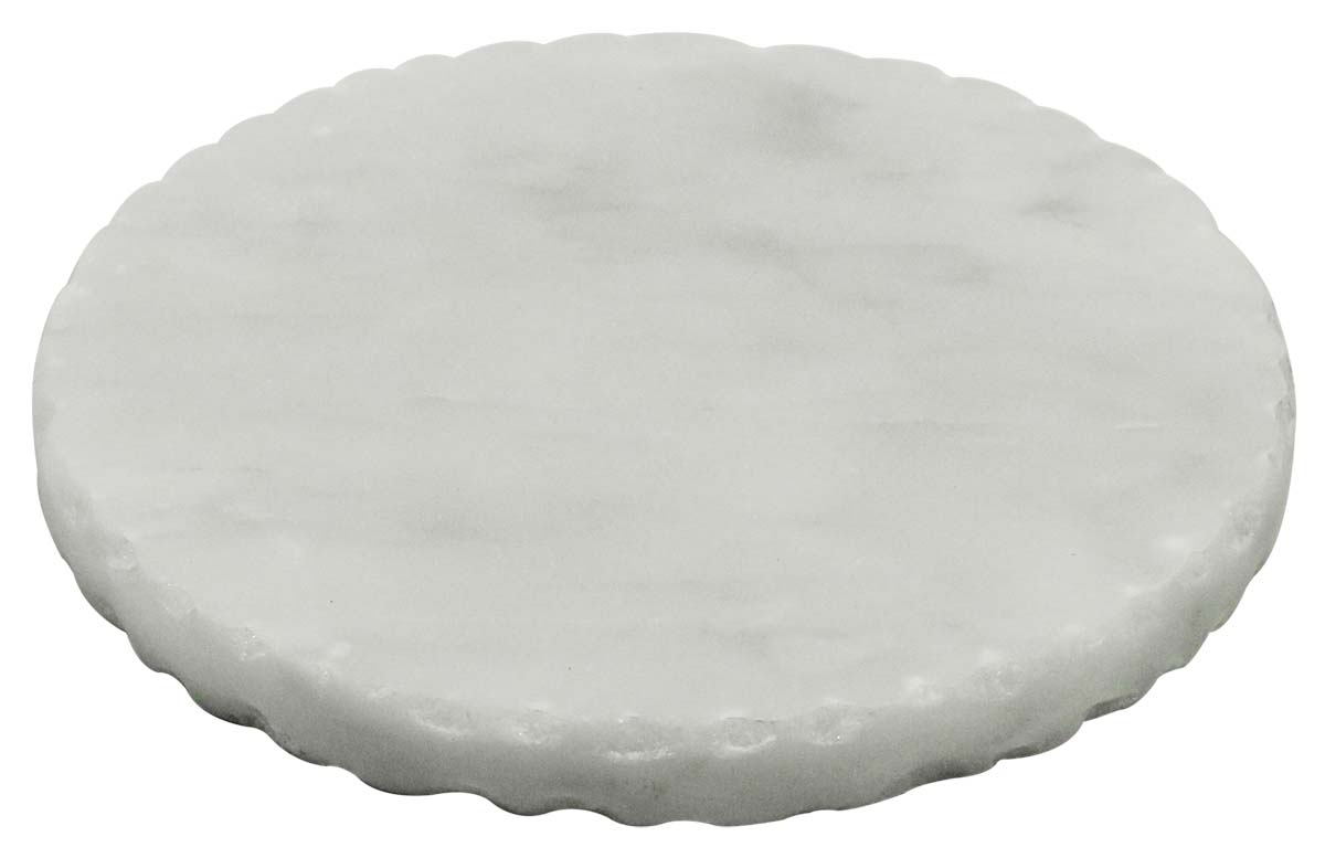 6” Marble Trivet with Scalloped Edges - White - Kitchen / Dining-Table Essentials - Buy in Bulk Wholesale