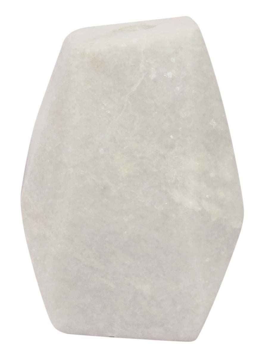 4.3” Marble Candle-Stand - Oblong / White - Hand-Crafted - Elegant Home Decor - Buy in Bulk Wholesale