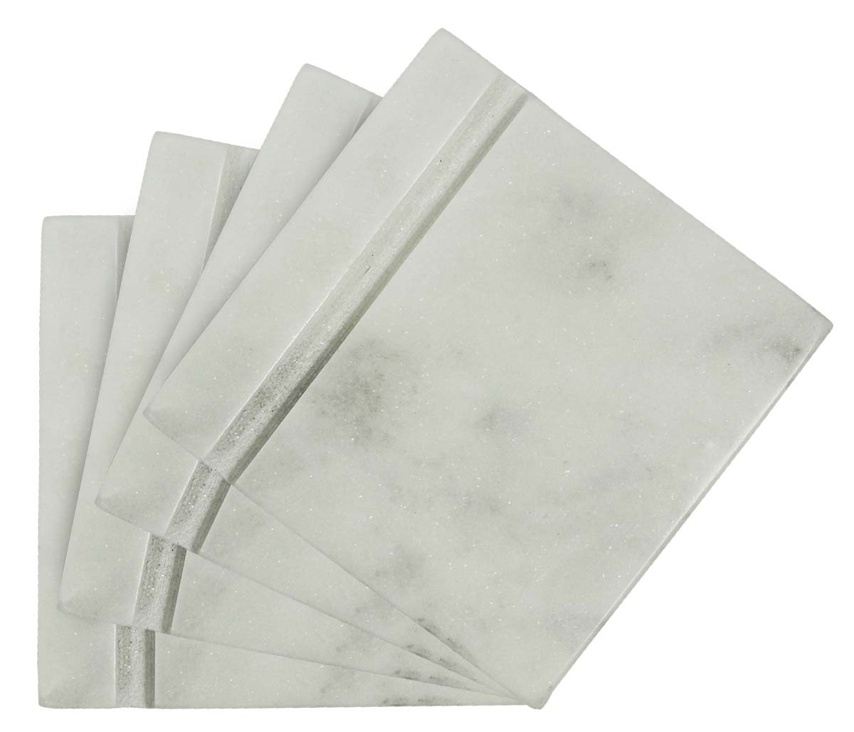 Buy in Bulk Wholesale Marble Coasters in White with Natural Texture - Set of 4 - Stylish Dining/Kitchen Accessories - Home Decor