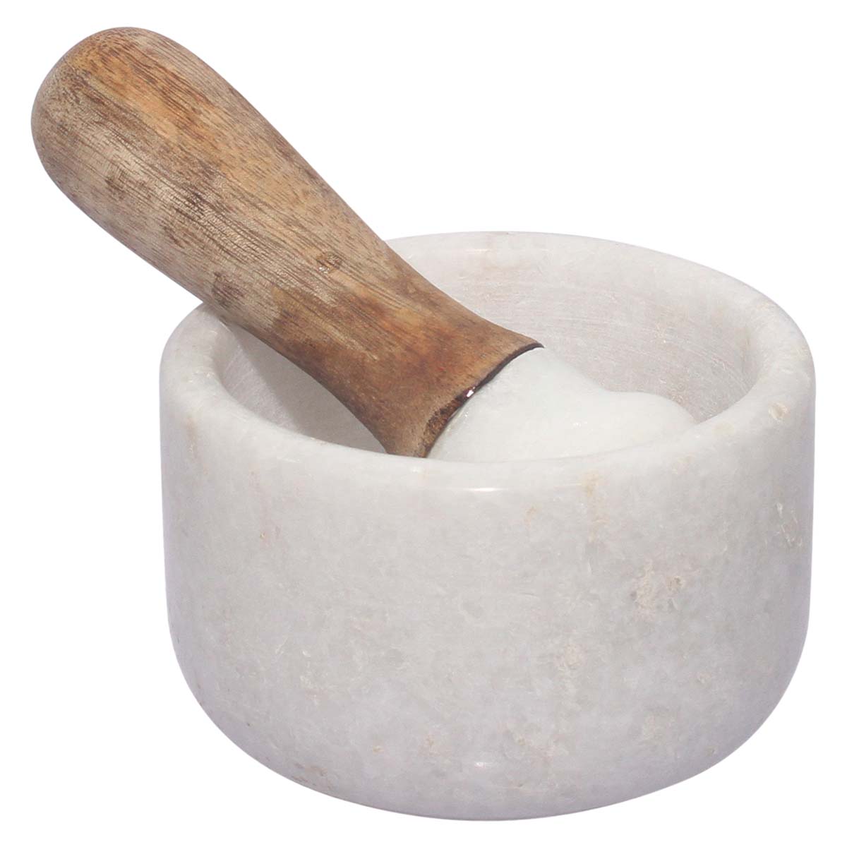 Buy in Bulk Mortar & Pestle – Handmade in White Marble & Wood – Wholesale Kitchen Accessories