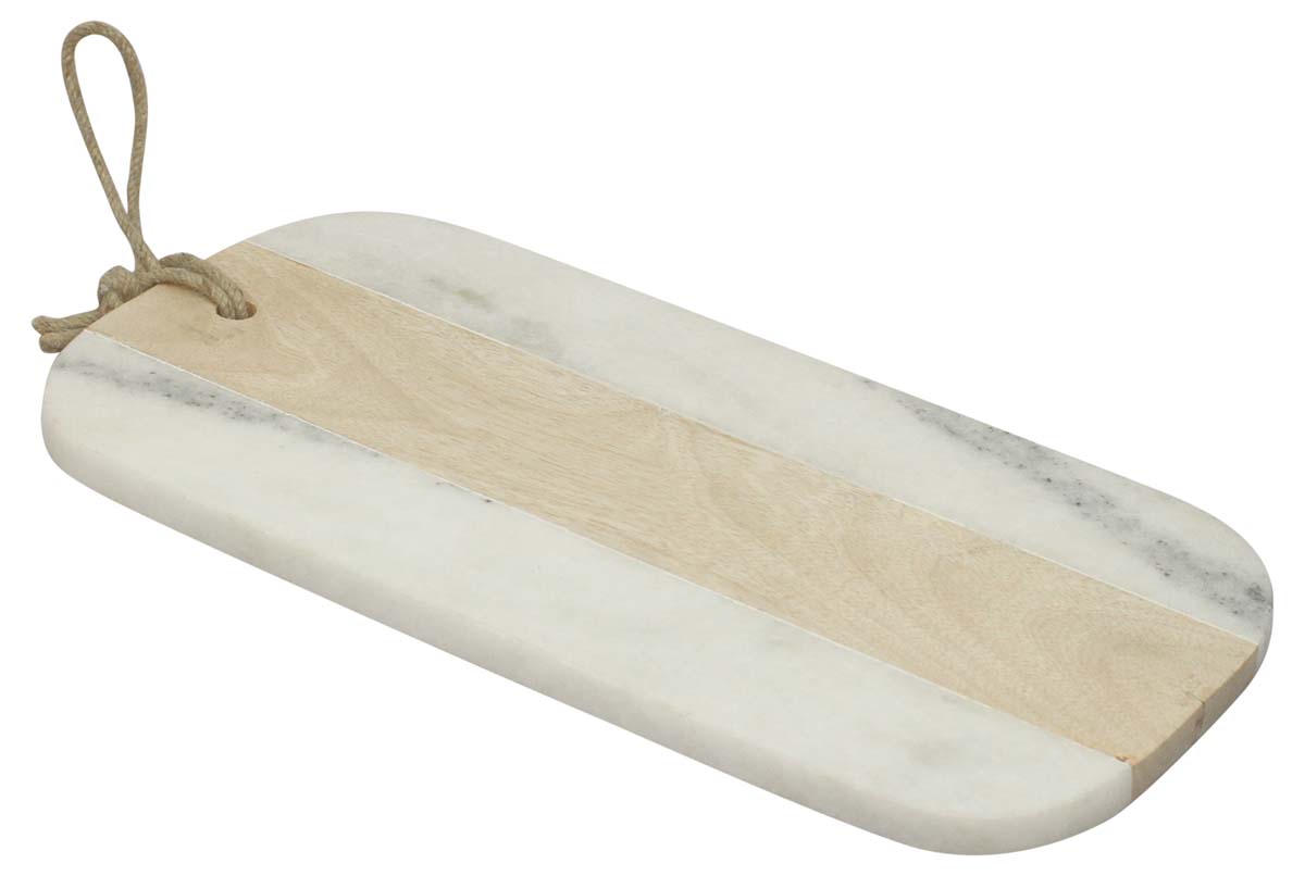 Chopping Boards in Bulk – Rectangular Board – Hand-Carved in White Marble & Wood – Wholesale Kitchen Accessories