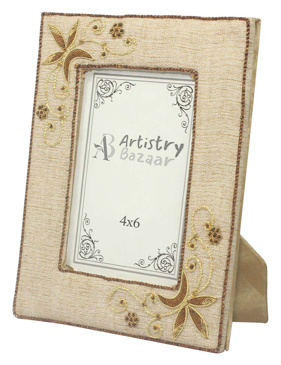 Bulk Picture Frames 4x6 – Photo Frame with Golden Zari Work – Unique Gift Items from India