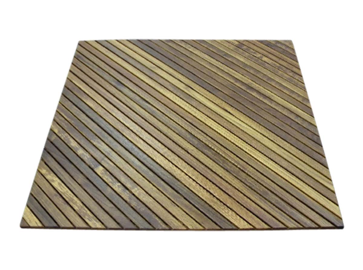 Buy in Bulk Wholesale 23.6 Inch Teak-Wood Floor/Bath Mat-Hand-Crafted-Natural-Wood Color - Home Furnishings & Essentials