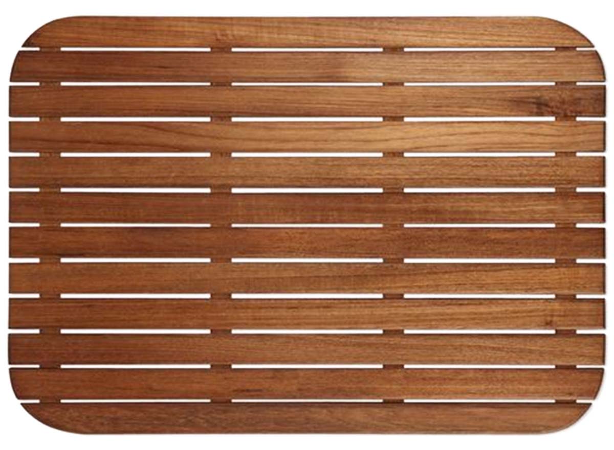 Buy in Bulk Wholesale 15.5 Inch Teak-Wood Bath/Floor Mat-Rectangular Rounded Edges-Hand-Crafted-Home Furnishings & Essentials