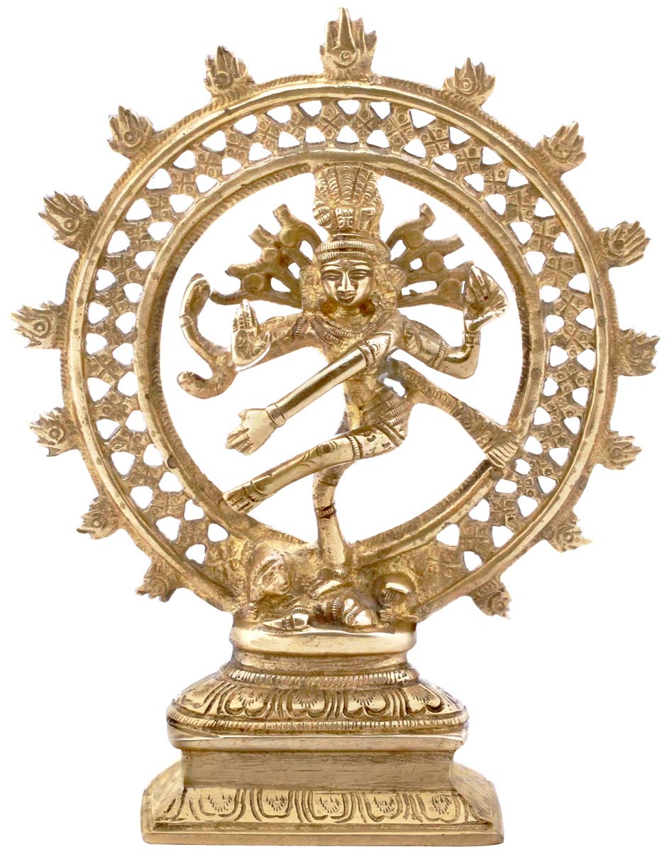 Wholesale 8.3” Shiva Nataraja (Lord of Dance) Hand-Carved Golden-Look Sculpture/Statue in Metal - Home Decor Statue & Sculpture from Bulk Distributors in India