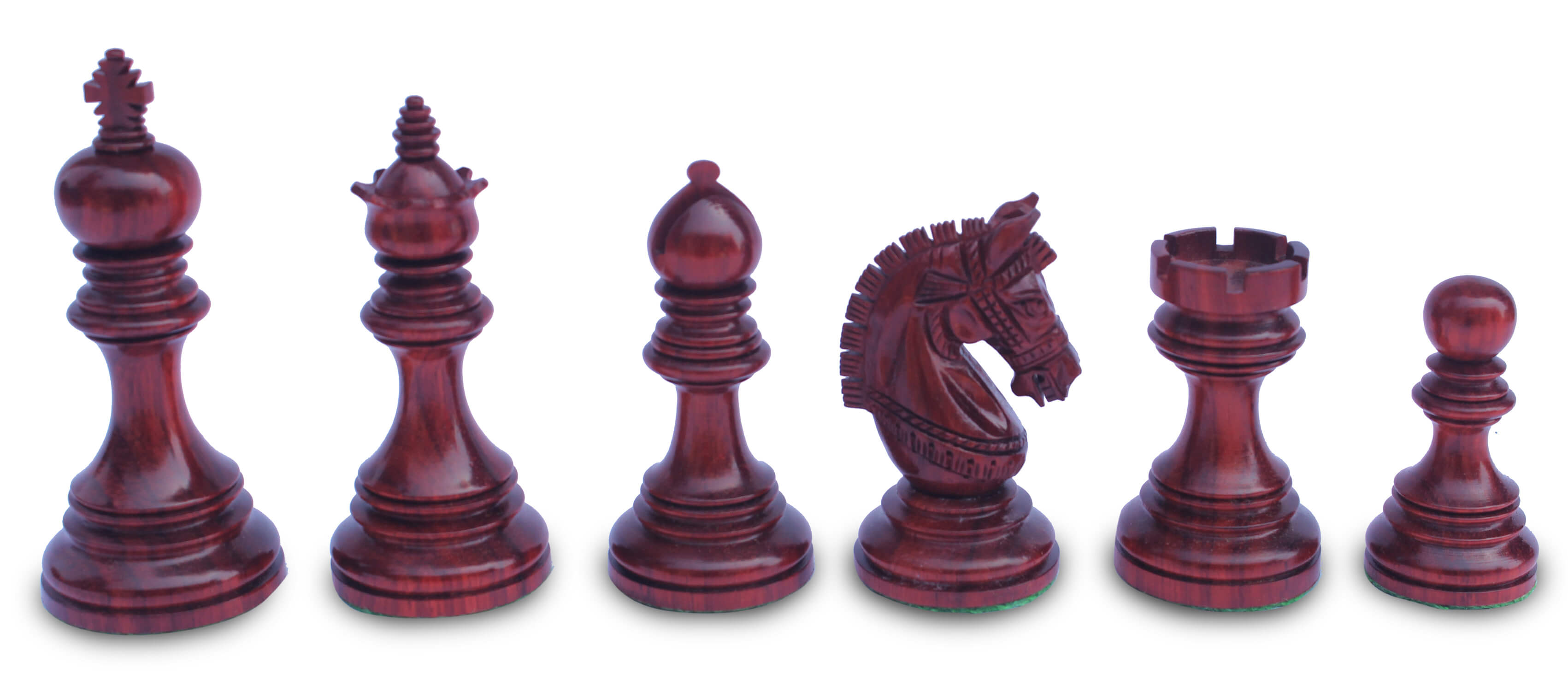 ArtistryBazaar Handcrafted Wooden Chess Pieces 32 Chessmen with Extra Queens, 4 Inches King Size with Proportional Chess Pieces Made with Finest Indian Ebony Wood and Box Wood in Red & White Color