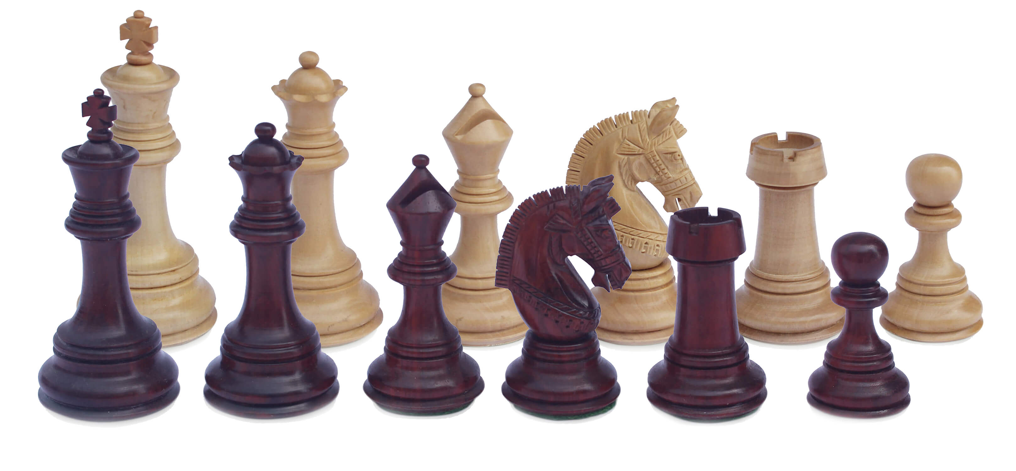 ArtistryBazaar Handcrafted Wooden Chess Pieces 32 Chessmen with  Extra Queens, 4 Inches King Size with Proportional Chess Pieces Made with Finest Indian Ebony Wood and Box Wood AB