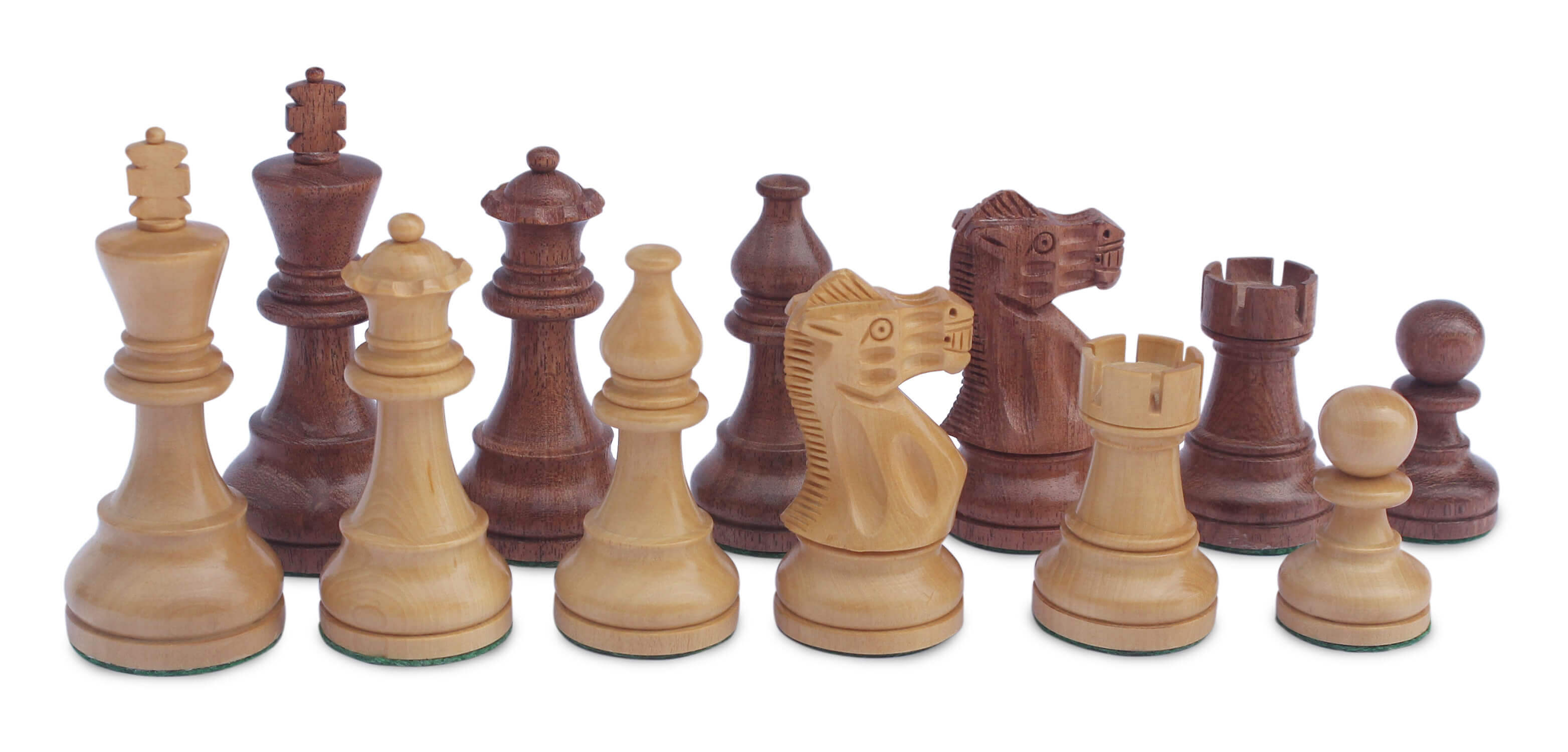 ArtistryBazaar Artistic Champion Series Chess pieces Box wood & Ebonized 4" King luxury wood hand carved chess pieces with extra Queens