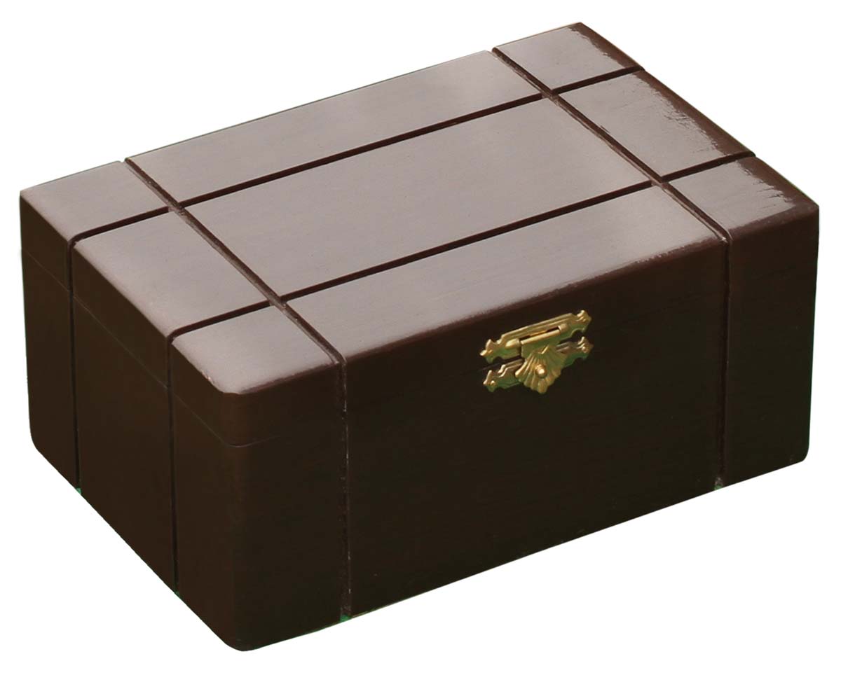 Bulk Wholesale 9x6x4” Solid Wooden Chess Box for Storage – Handmade Dark Coffee Brown Chessmen Box – Natural Wood