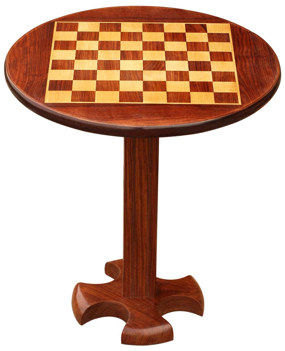 Bulk Wholesale 18” Vintage Round Detachable Chess Board Table - Natural Wood – Handmade Home Decor