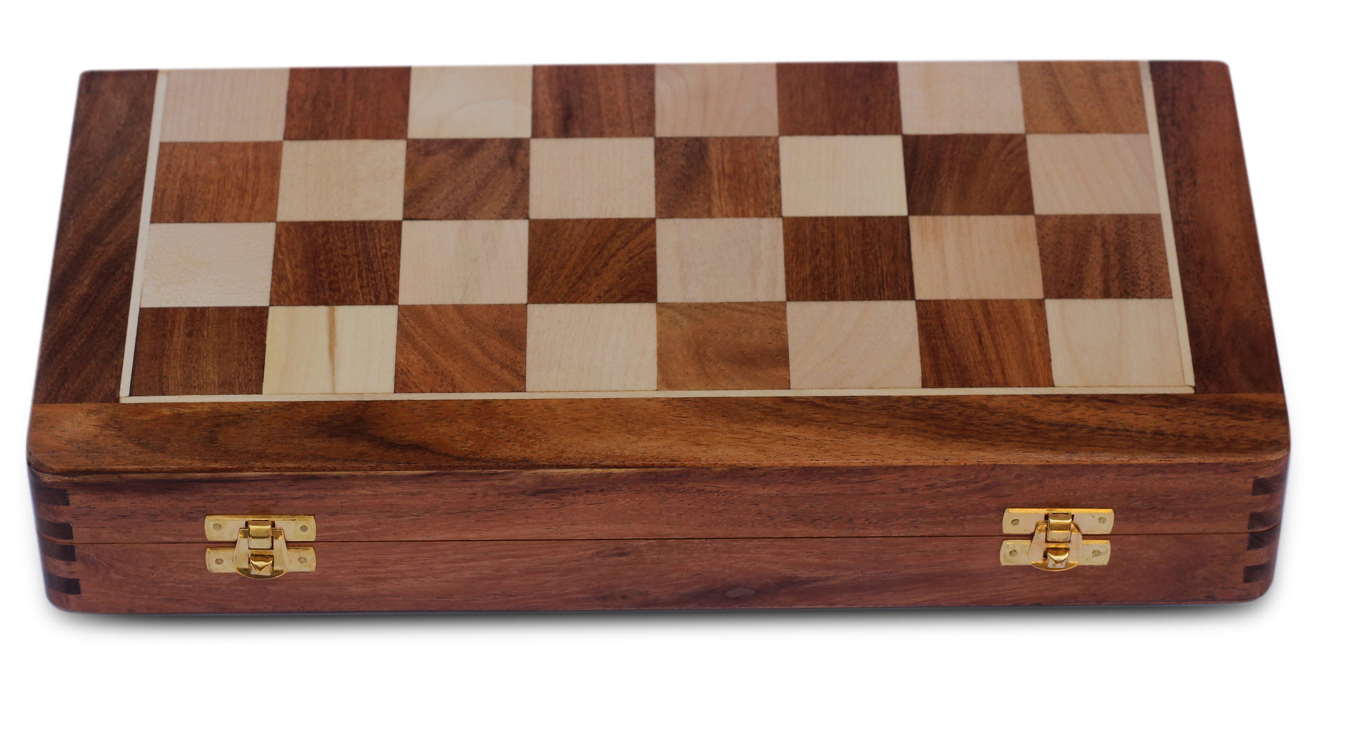 Wholesale 10x10 Inch Chess Set - Bulk Buy Handmade Wooden Wood Folding Magnetic Chessmen & Board with Storage - Gifts For All