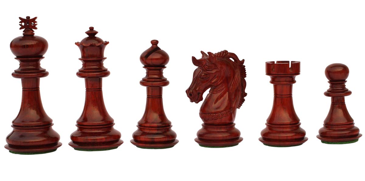 Bulk Wholesale Handmade Wooden Tournament Chessmen – 32 Chess Pieces in Yellow and Red – Solid Natural Wood – Toys & Games