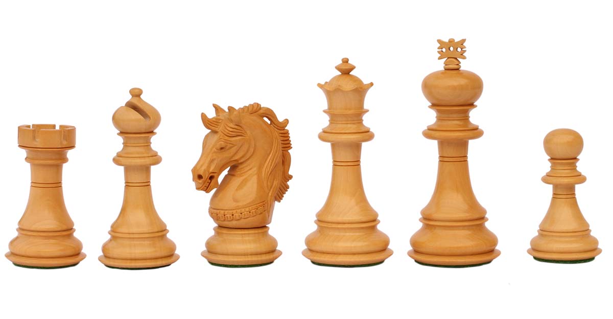Bulk Wholesale Handmade Wooden Tournament Chessmen – 32 Chess Pieces in Yellow and Red – Solid Natural Wood – Toys & Games