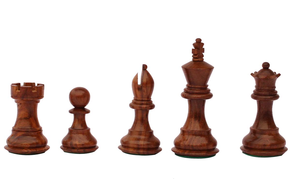 Bulk Wholesale Handmade Wooden Tournament Chessmen – 32 Chess Pieces in Yellow and Brown – Solid Natural Wood – Toys & Games