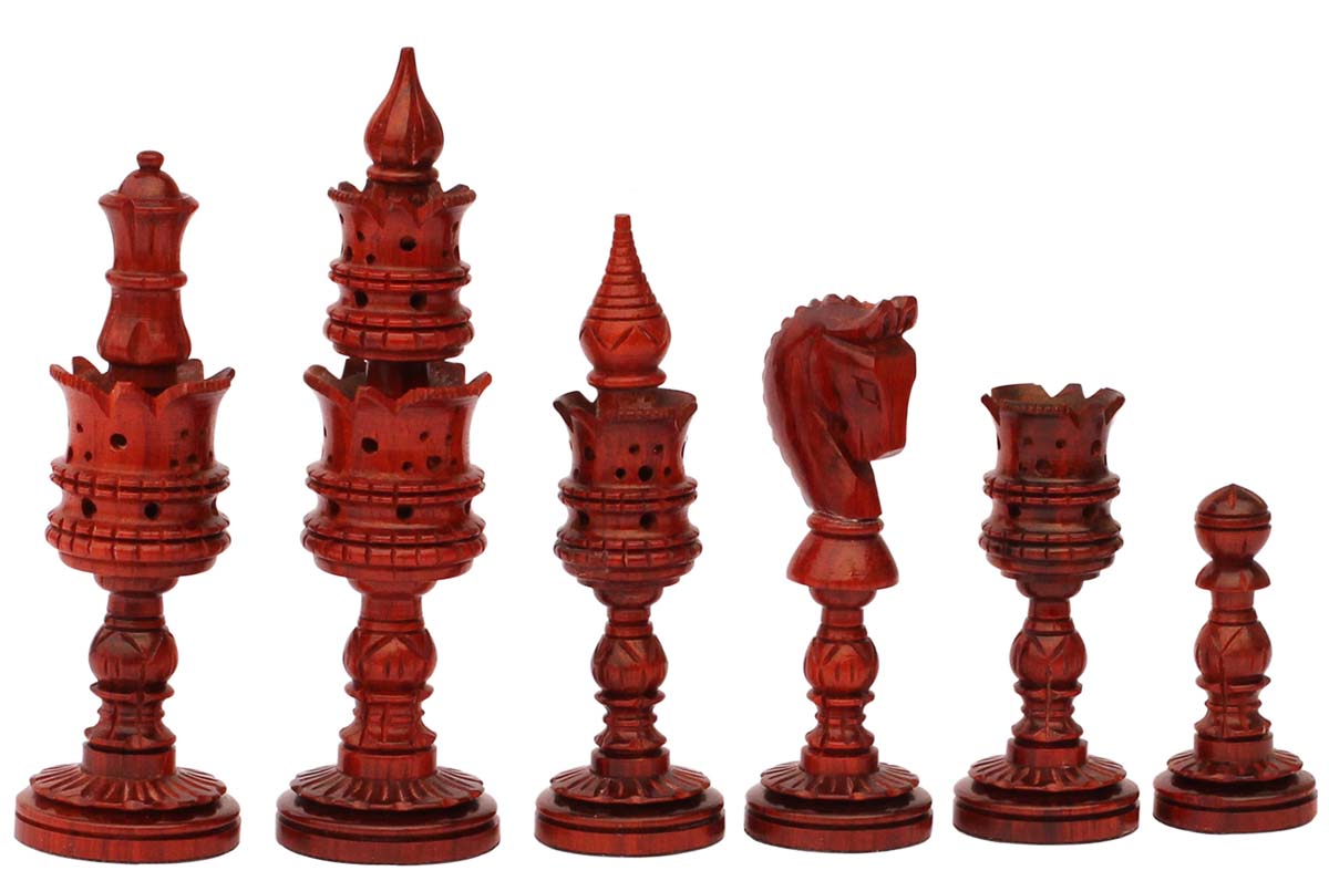 Bulk Wholesale Handmade Wooden Tournament Chessmen – 32 Chess Pieces Uniquely Carved – Solid Natural Wood – Toys & Games