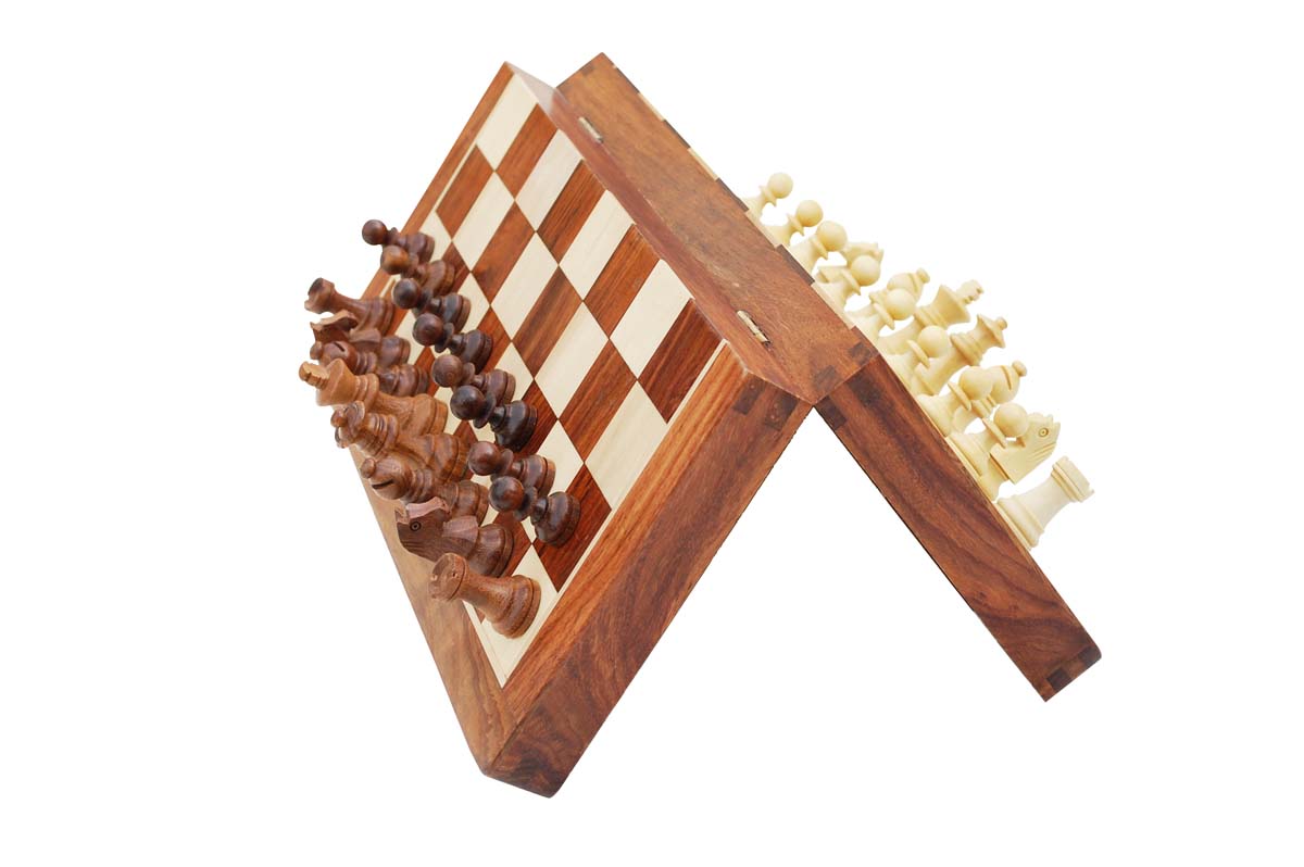  Combo Plays – Handmade 12” Wood Backgammon & Chess Folding Board-Game with Magnetic Pieces  - Buy in Bulk Wholesale