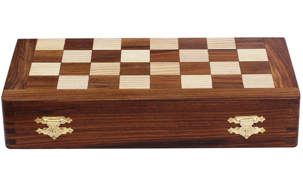 Bulk Wholesale 10x10 Inch Folding Storage Box Shaped Chess Set - Handmade Wooden Board With Magnetic Chessmen - Indoor & Travel Games