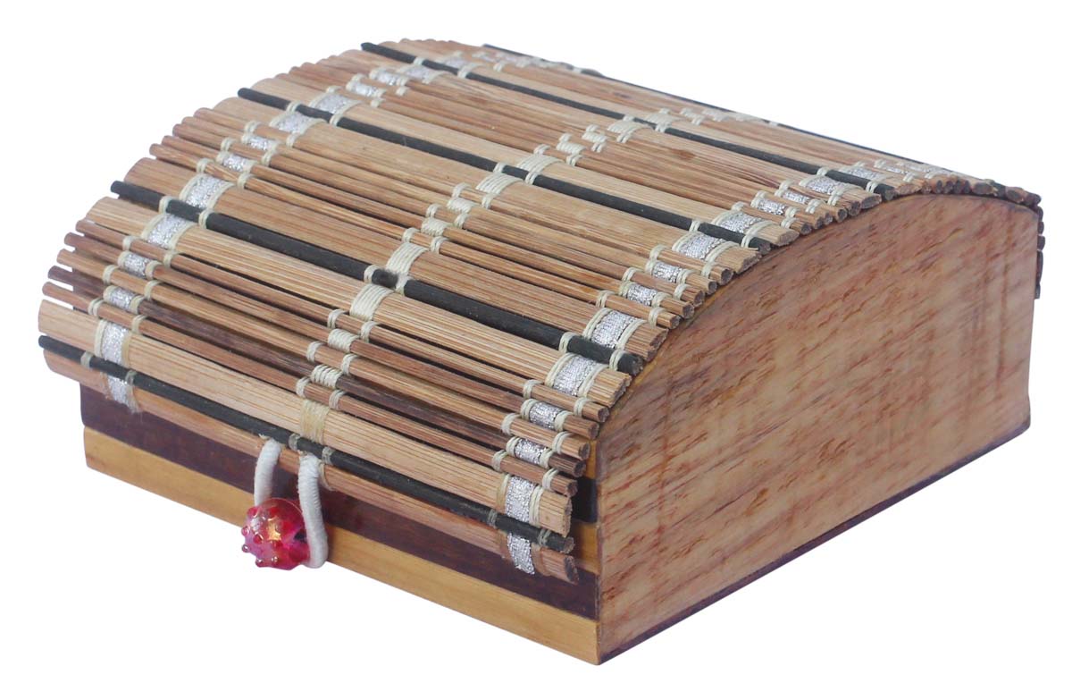 Wholesale 5x5.5” Jewelry Box in Bulk - Source Handmade Eco-Friendly Jewelry Box/Trinket Box in Bamboo from India