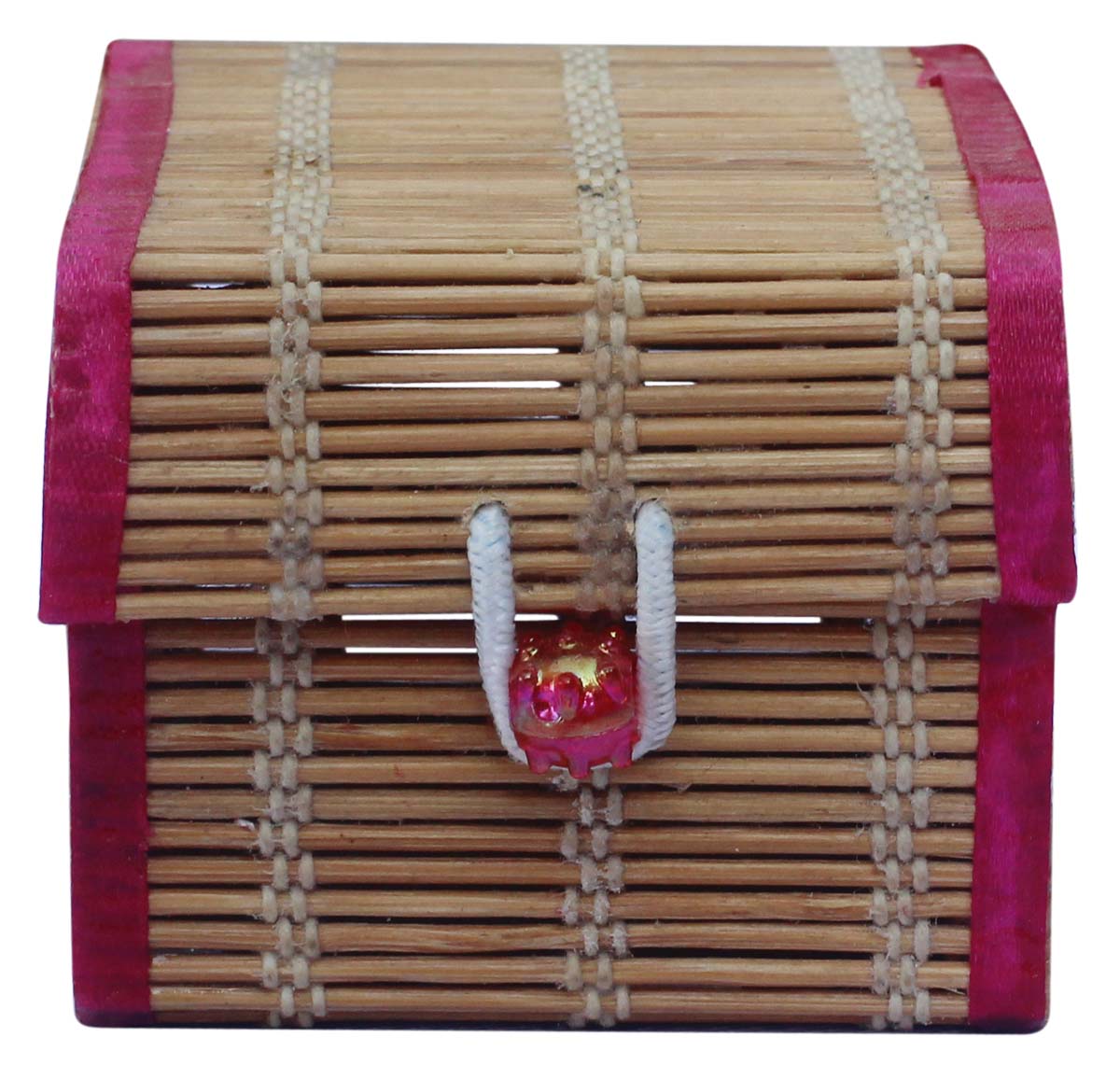 Source Pink & Brown 4x3.5” Jewelry Box in Bulk - Wholesale Handmade Eco-Friendly Jewelry Box/Trinket Box in Bamboo & Wood from India