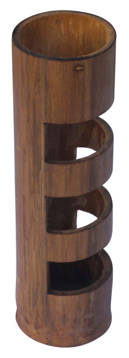 Hand-Crafted Hanging Light-Holder in Bamboo with Slatted Pattern – 12” Long Drop-Light – Home Décor  Buy in Bulk Wholesale