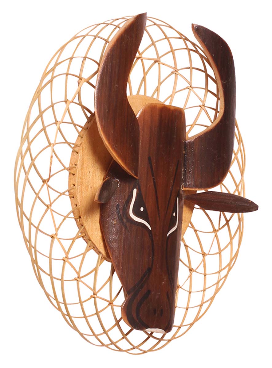 Decorative Wall Hanging – Bull Face – Handmade in Bamboo – Eco-Friendly – Artistic Wall Décor – Animal Faces & Figurines – Home Décor - Buy in Bulk Wholesale