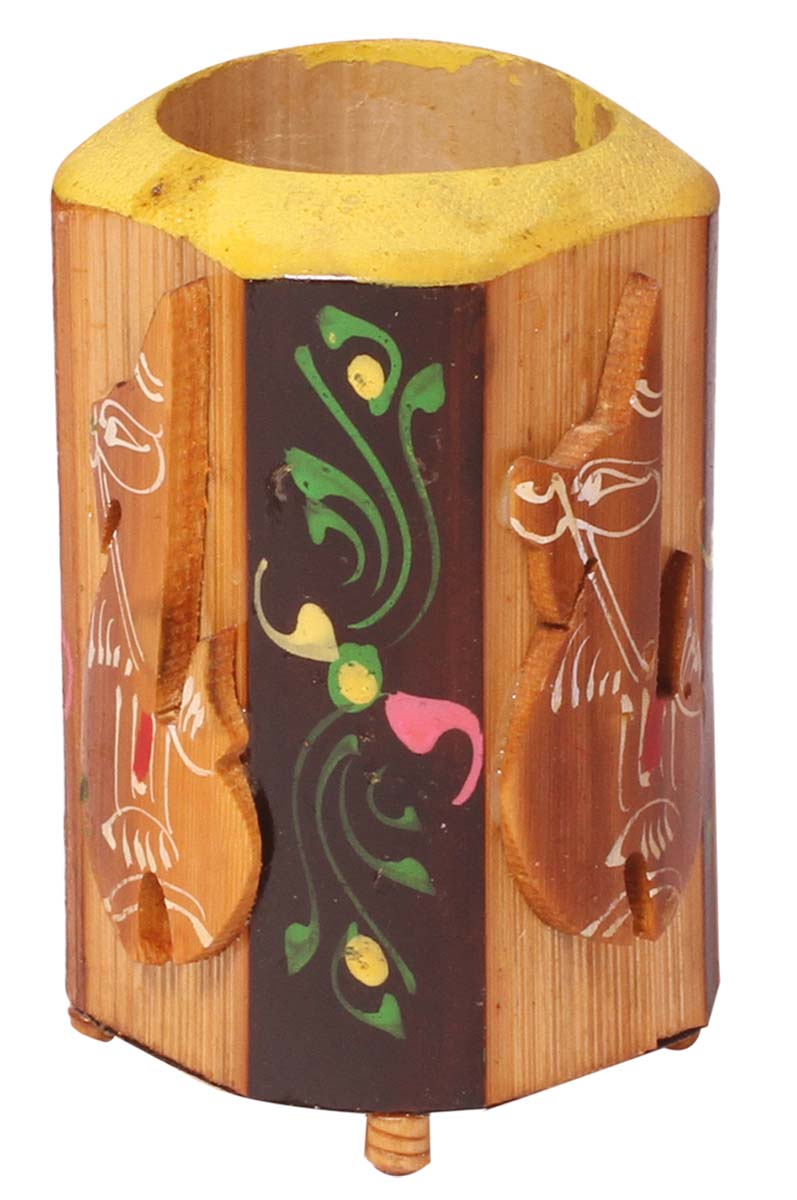 Multicolored Pen Stand / Holder – Handmade in Bamboo – Abstract Patterns & Animal Motifs – Desk Accessories / Office Supplies - Buy in Bulk Wholesale