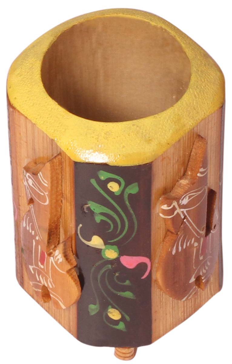 Multicolored Pen Stand / Holder – Handmade in Bamboo – Abstract Patterns & Animal Motifs – Desk Accessories / Office Supplies - Buy in Bulk Wholesale