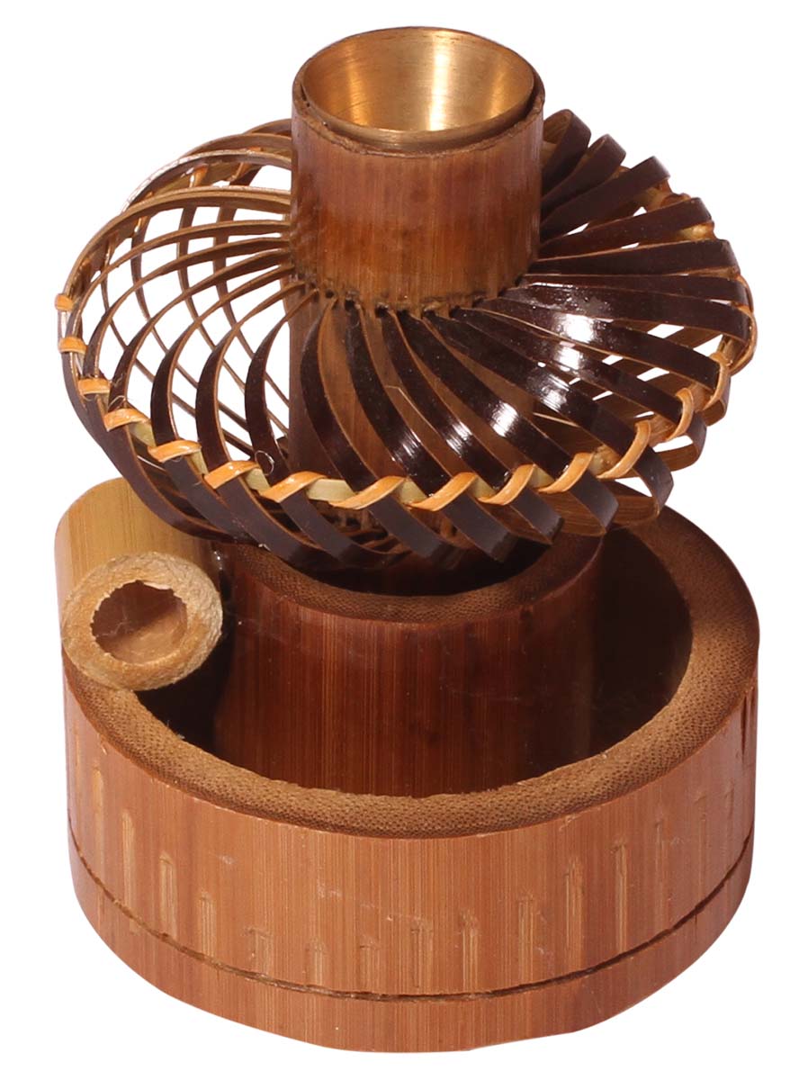 Handmade Candle Holder / Stand – Shades of Brown – Exclusive Bamboo Handicrafts / Gifts from India – Unique Candle Décor - Buy in Bulk Wholesale
