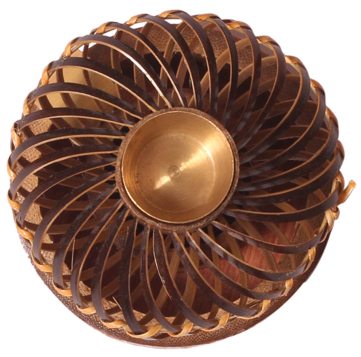 Handmade Candle Holder / Stand – Shades of Brown – Exclusive Bamboo Handicrafts / Gifts from India – Unique Candle Décor - Buy in Bulk Wholesale