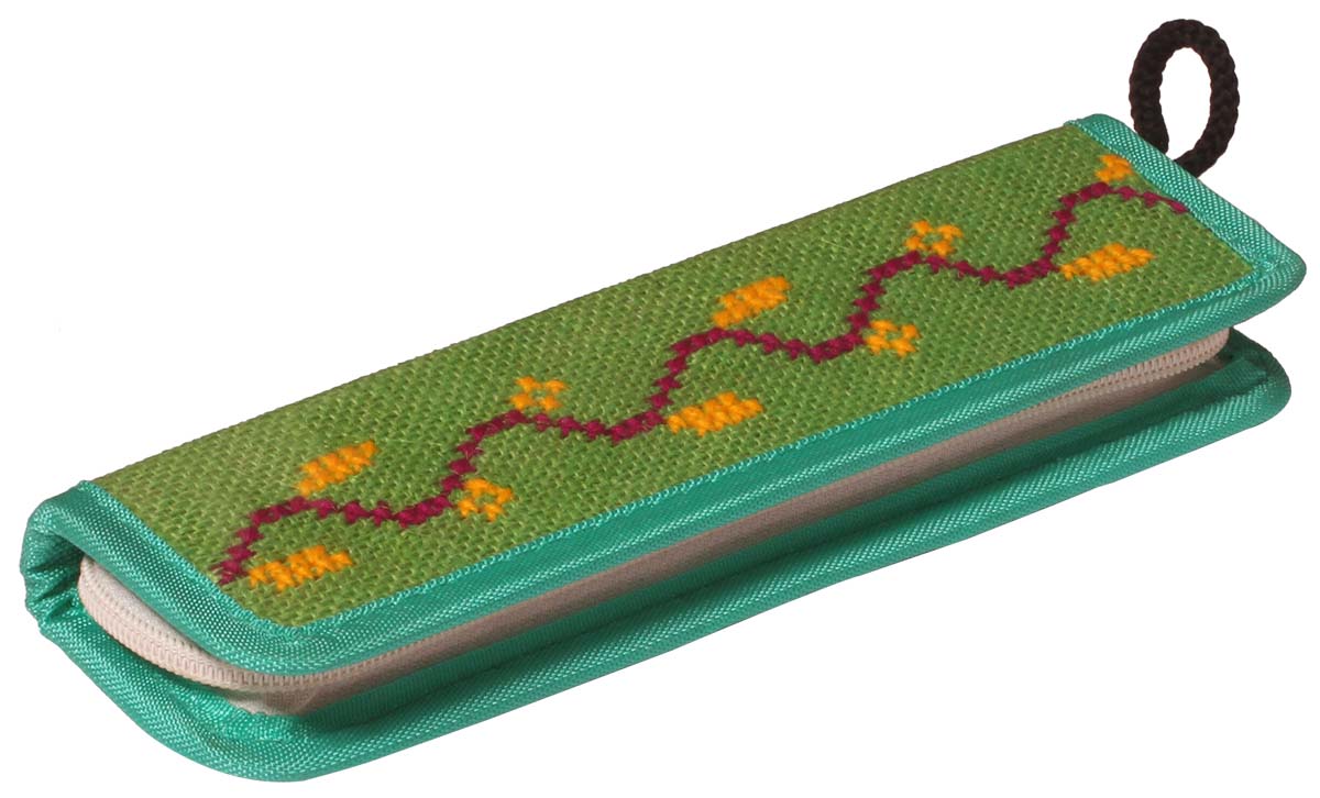 Green Pencil Box / Holder – Handmade in Jute – Embroidered Motifs – Stationery Kits & Accessories – Unique Birthday Gifts for Children & Kids  - Buy in Bulk Wholesale