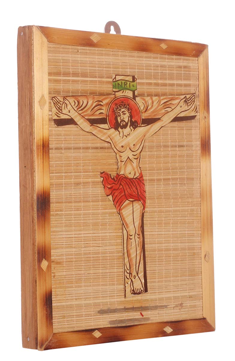 Wall-Mounted Crucified Jesus Christ Portrait – Handmade in Bamboo – Eco-Friendly – Religious / Christmas Gifts  - Buy in Bulk Wholesale