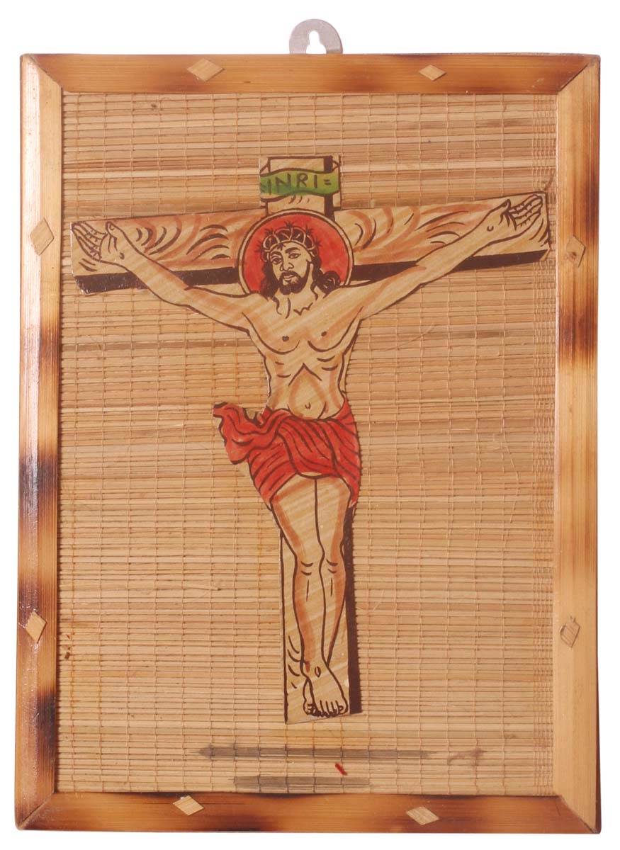 Wall-Mounted Crucified Jesus Christ Portrait – Handmade in Bamboo – Eco-Friendly – Religious / Christmas Gifts  - Buy in Bulk Wholesale