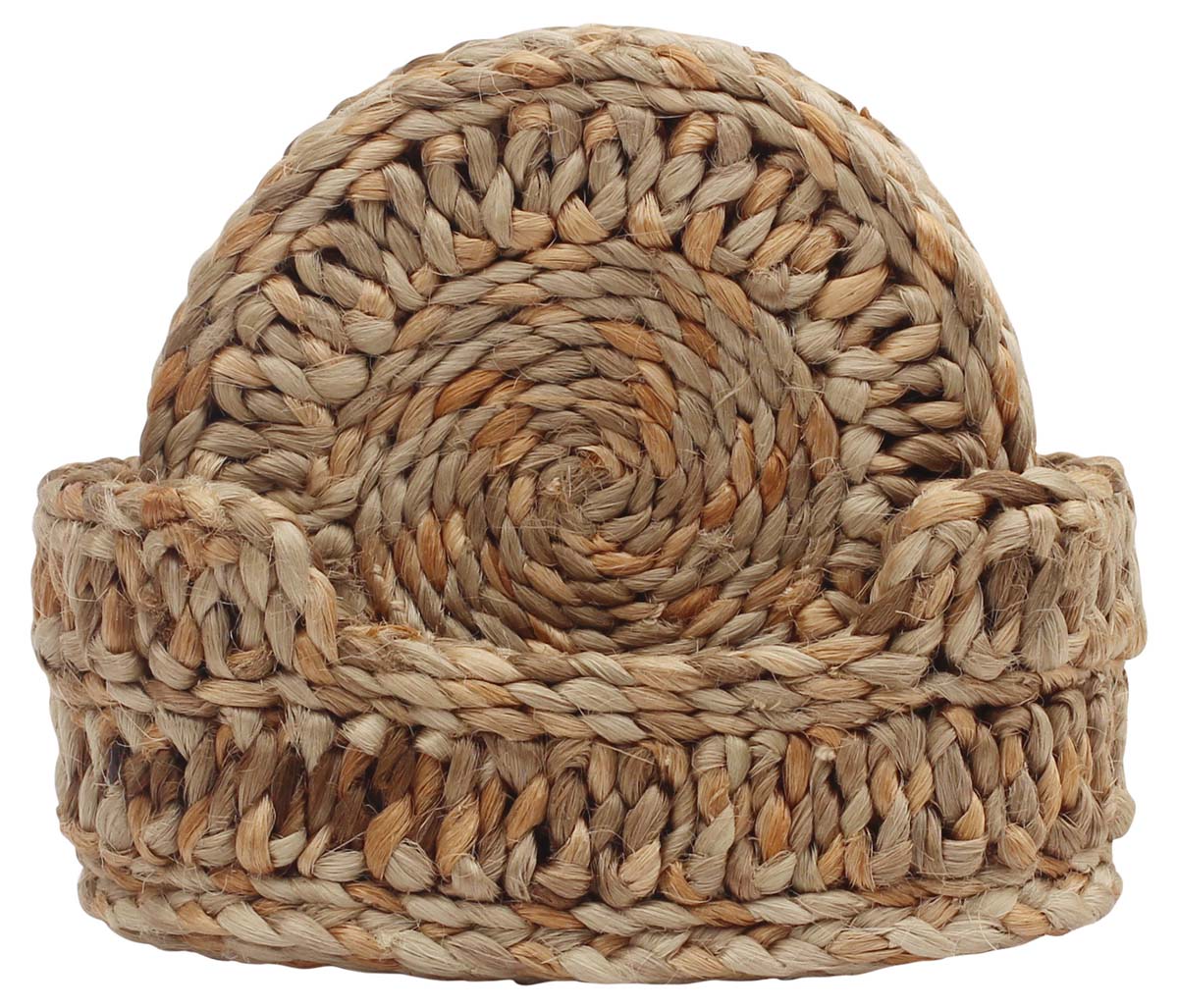 Bulk Wholesale Jute Coasters in Set of 6 - Hand-Woven 5.2” Drink Coasters with a Jute Holder - Rustic-Look Home/Dining Essentials from India