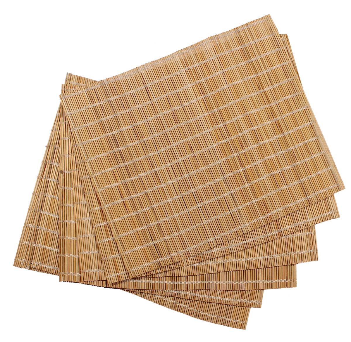 Set of 6 Placemats / Tablemats – Beige & White – Handmade in Bamboo & Thread – Eco-Friendly Dining Table Accessories – Home & Kitchen - Buy in Bulk Wholesale